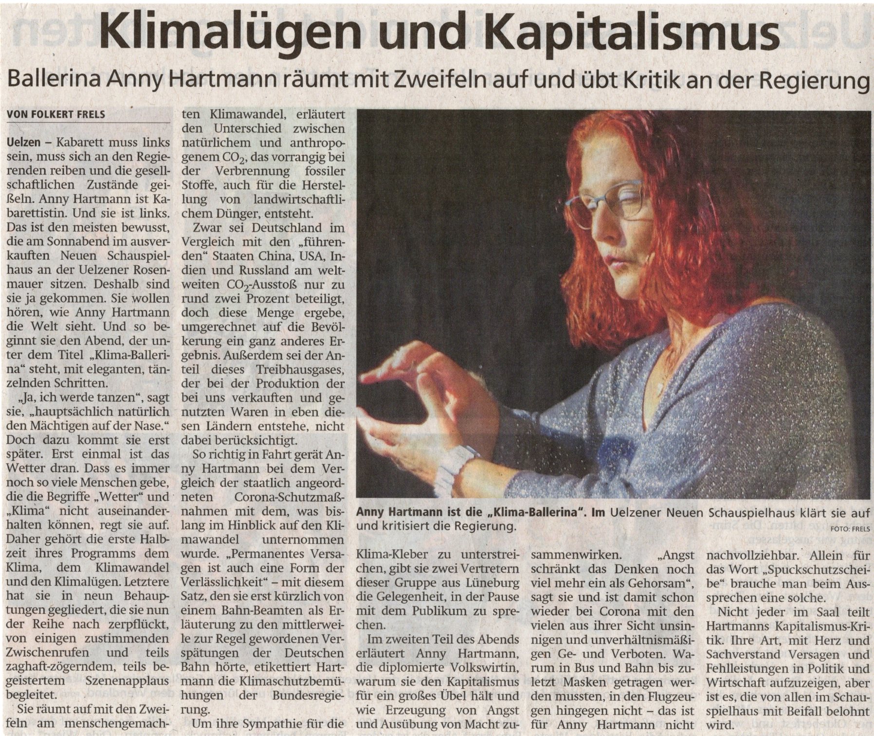 2023-10-14 Anny Hartmann in Uelzen als "KlimaBallerina" - Text und Foto: Folkert Frels