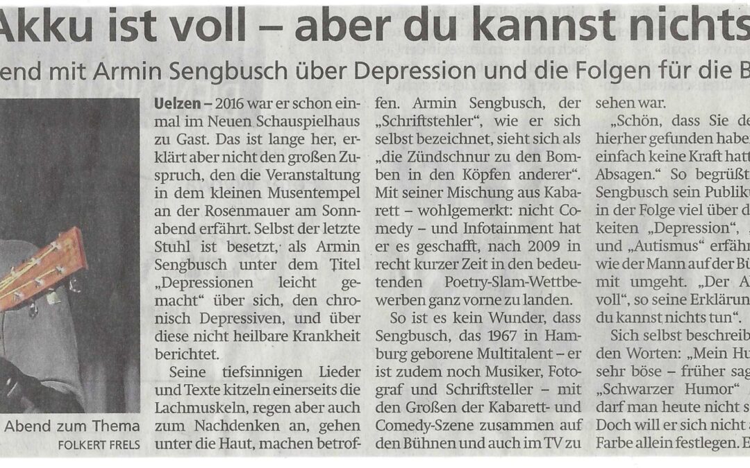 Armin Sengbusch im Neuen Schauspielhaus Uelzen