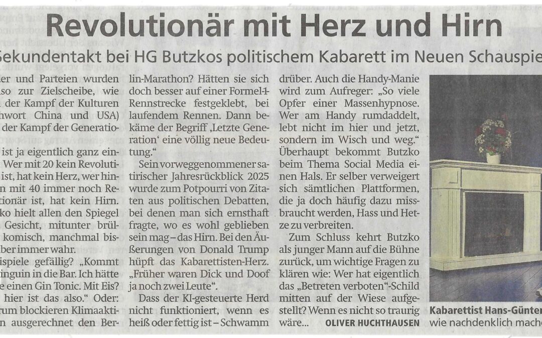 17.05.2025 – H. G. Butzko – “Er will nicht nur spielen”
